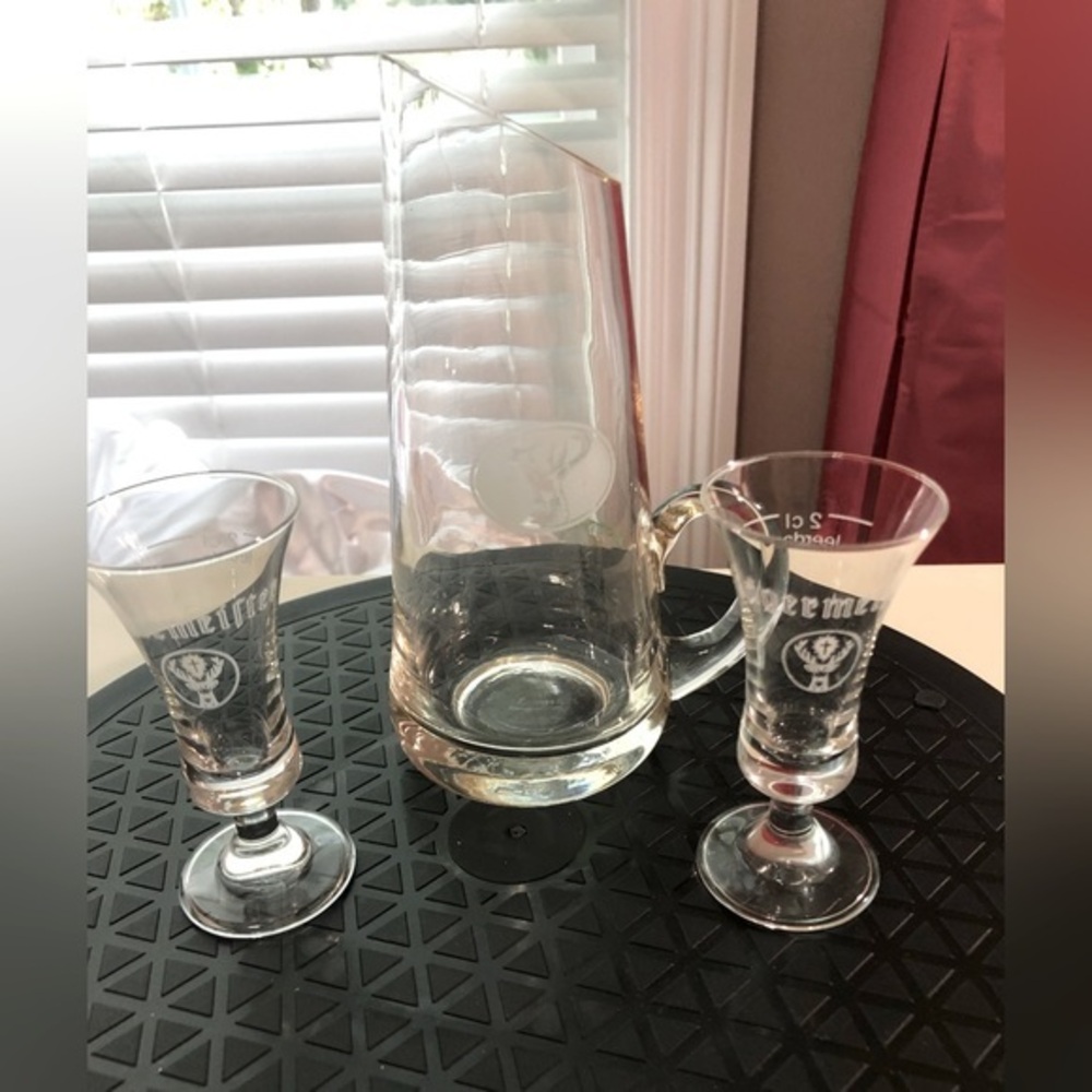 Jäegermeister Pitcher and 2 Jäegermeister Shot Glasses